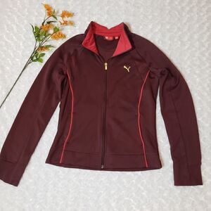 Vintage Y2K Puma maroon and red size large zip up jacket